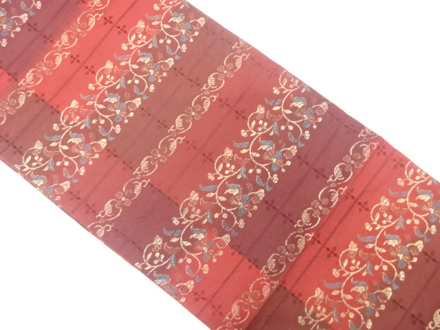 JAPANESE FUKURO OBI / WOVEN FLOWER ARABESQUE